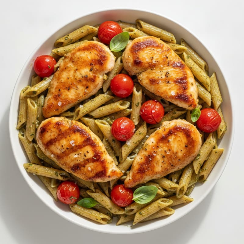 Pesto Chicken and Tomato Pasta