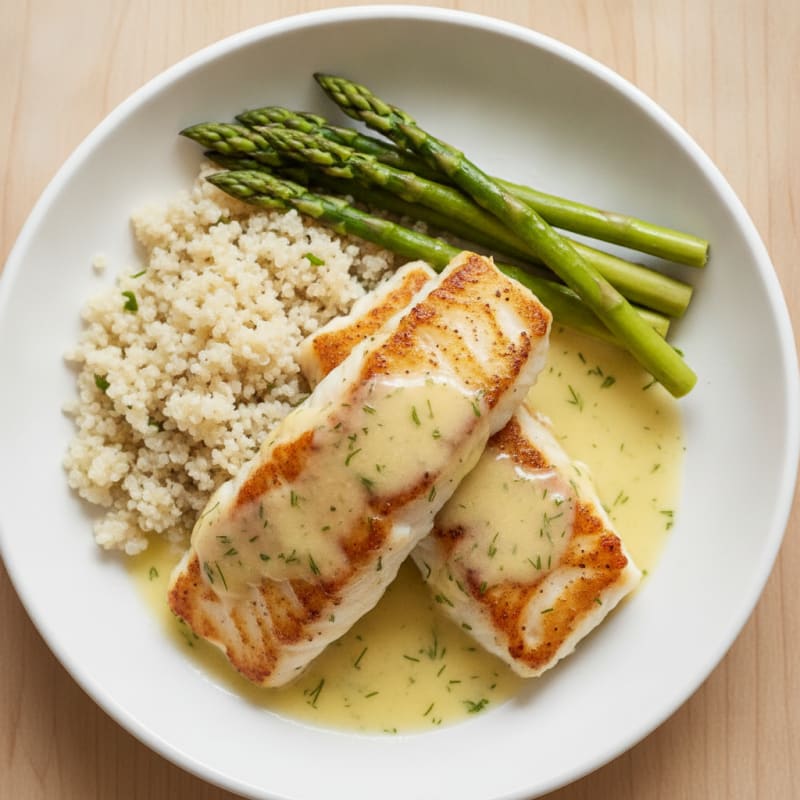 Pan-Seared Cod with Lemon-Dill Sauce