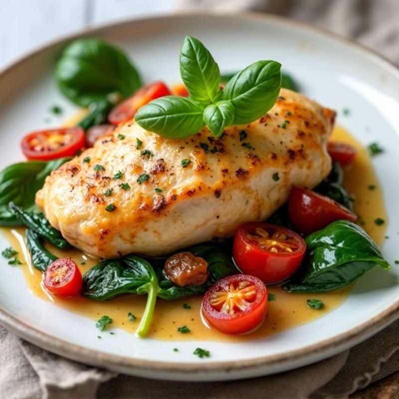 Creamy Tuscan Chicken with Sun-Dried Tomatoes and Spinach