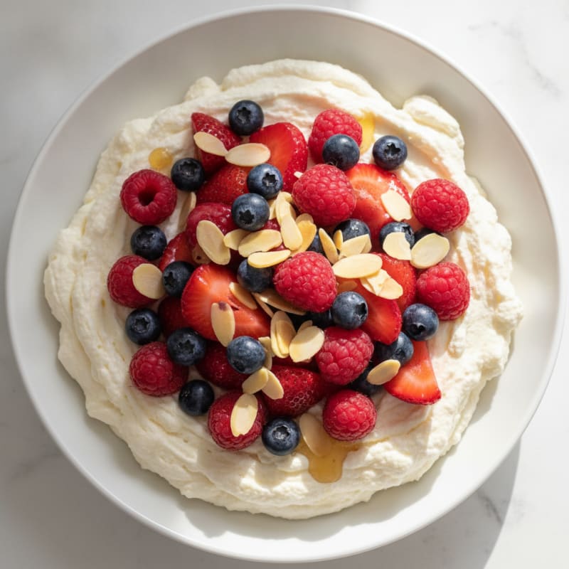 Greek Yogurt Protein Mousse with Mixed Berries