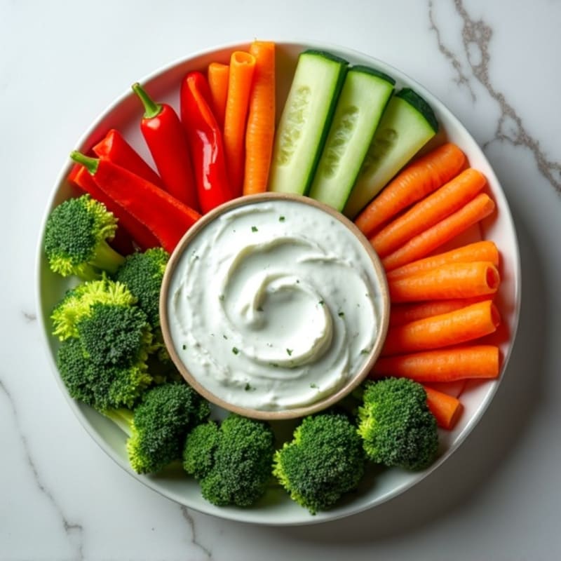 Fresh Crisp Vegetables with Creamy Herb Dip