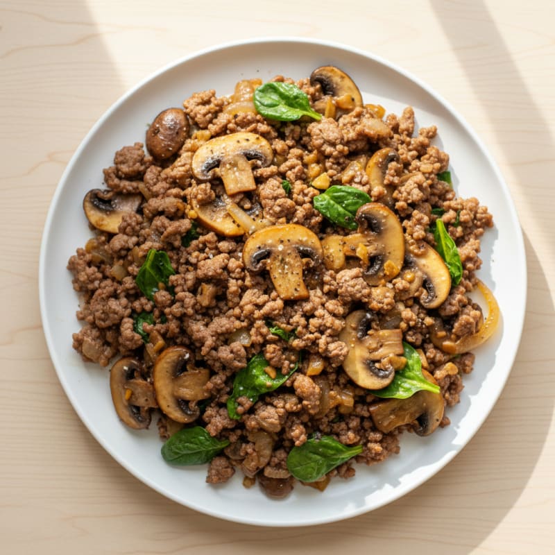 Savory Ground Beef and Mushroom Skillet