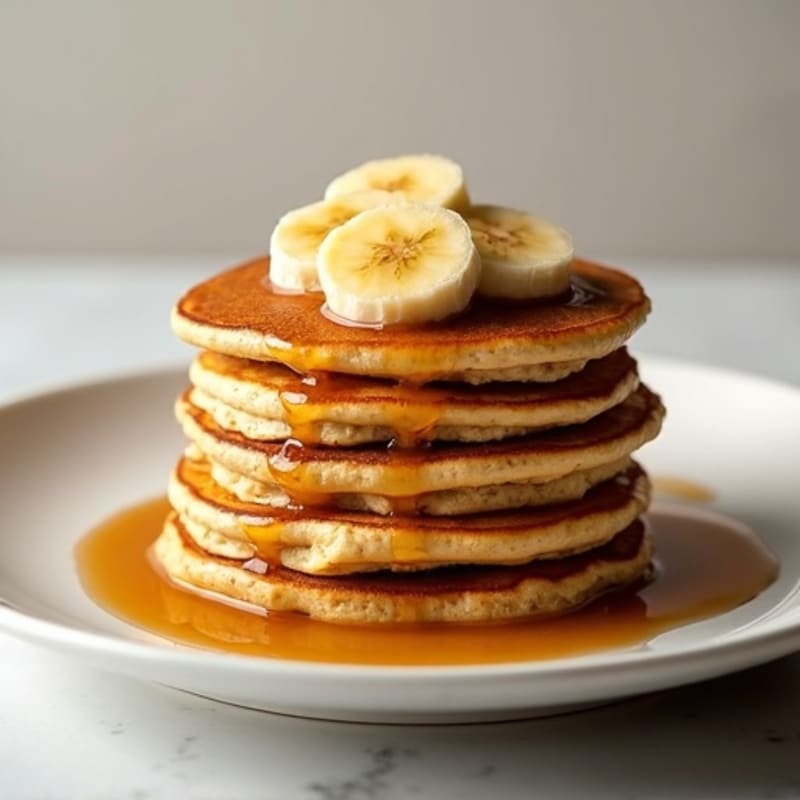Protein-Packed Fluffy Pancakes with Warm Caramelized Banana