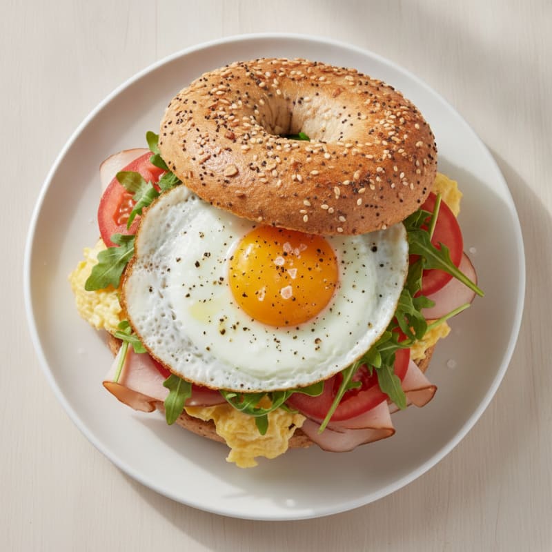 Classic Everything Bagel with Fried Egg