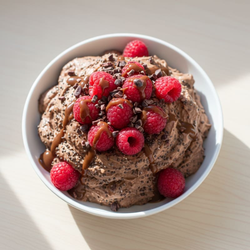 Chocolate Protein Mousse with Chia Seeds