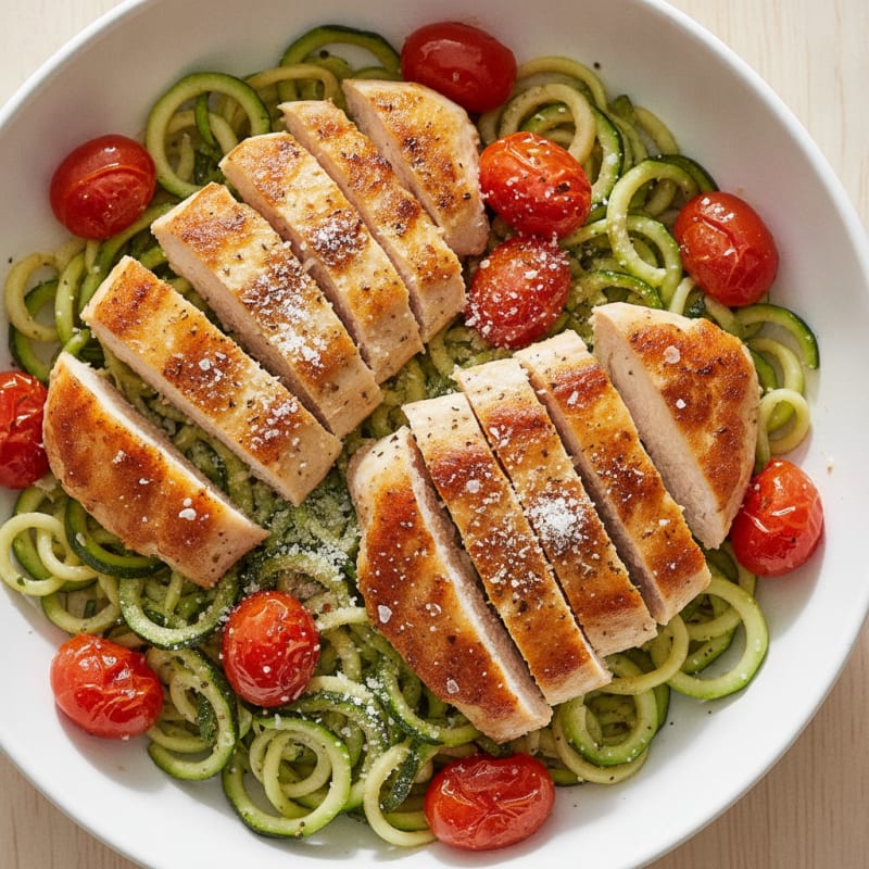 Parmesan Zucchini with Roasted Tomatoes