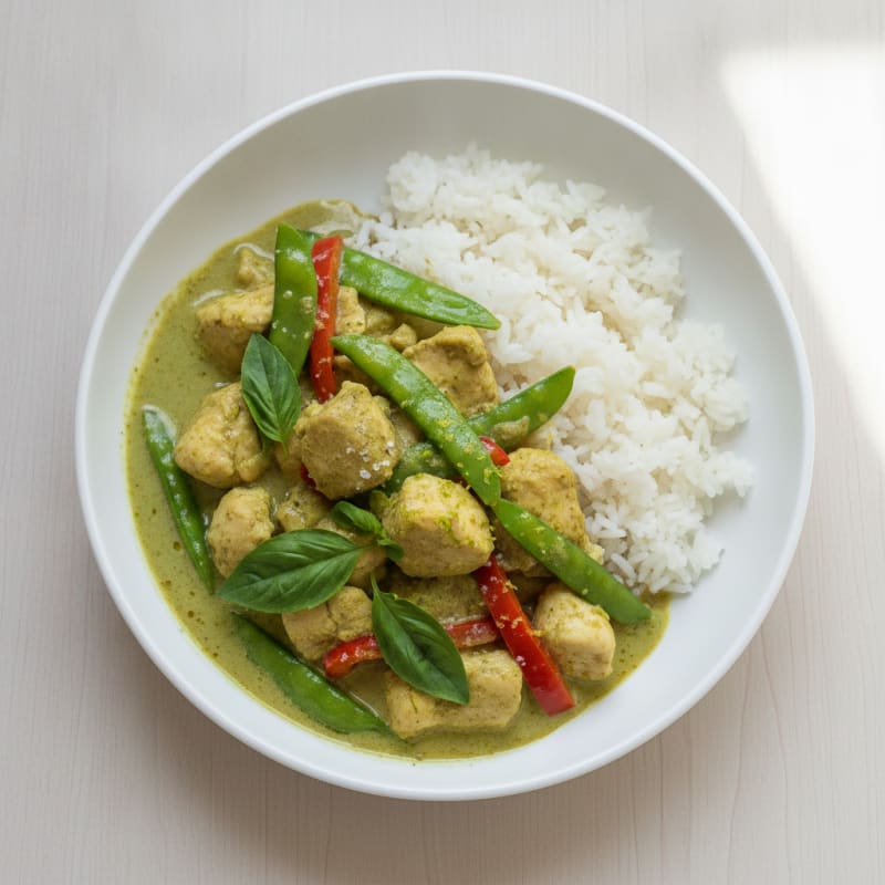 Chicken Green Curry with Jasmine Rice
