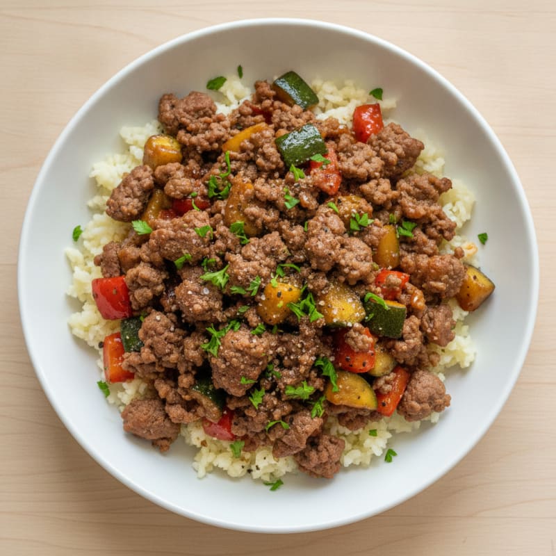 Lean Ground Beef Lunch Bowl
