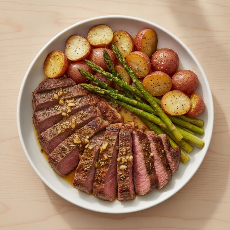 Garlic Herb Steak with Roasted Potatoes