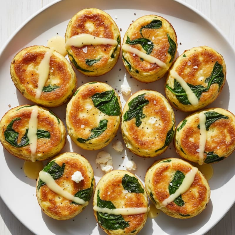 Creamy Baked Egg Bites with Spinach