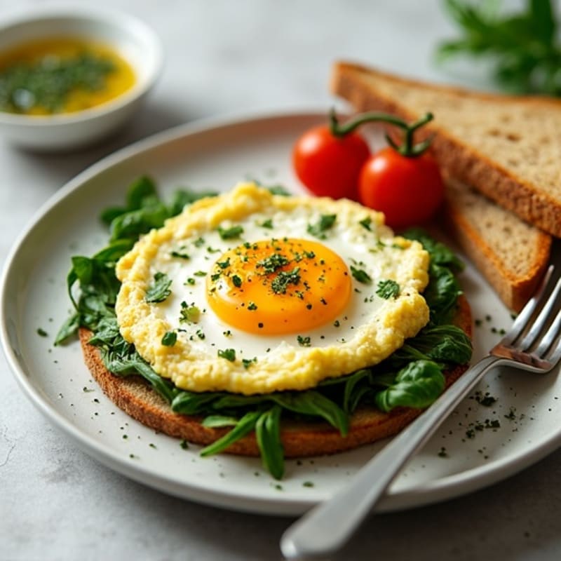 Fluffy Herb-Spinach Egg White Scramble