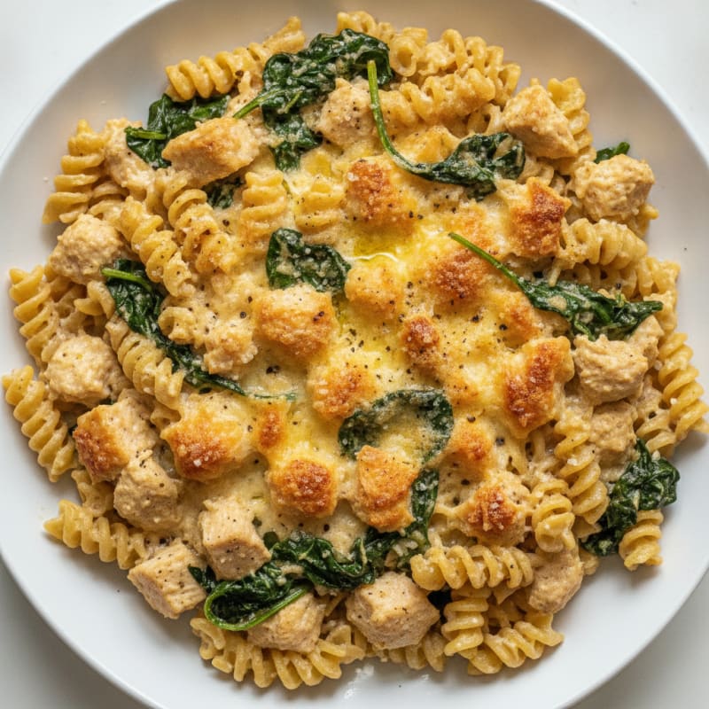 Spinach and Cottage Cheese Pasta Bake