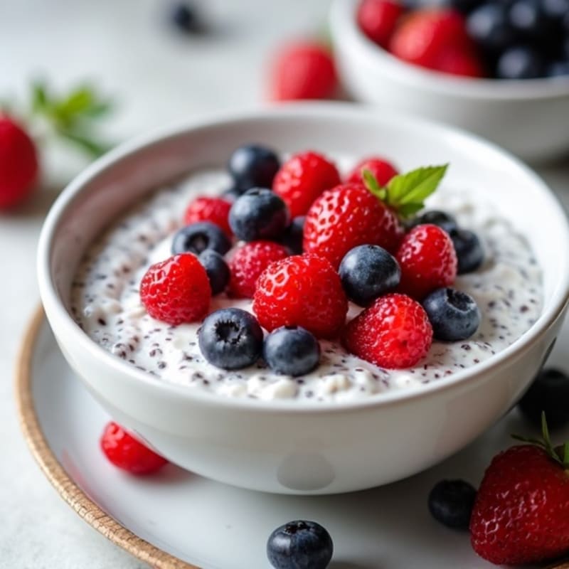 Healthy Creamy Chia Pudding with Berries