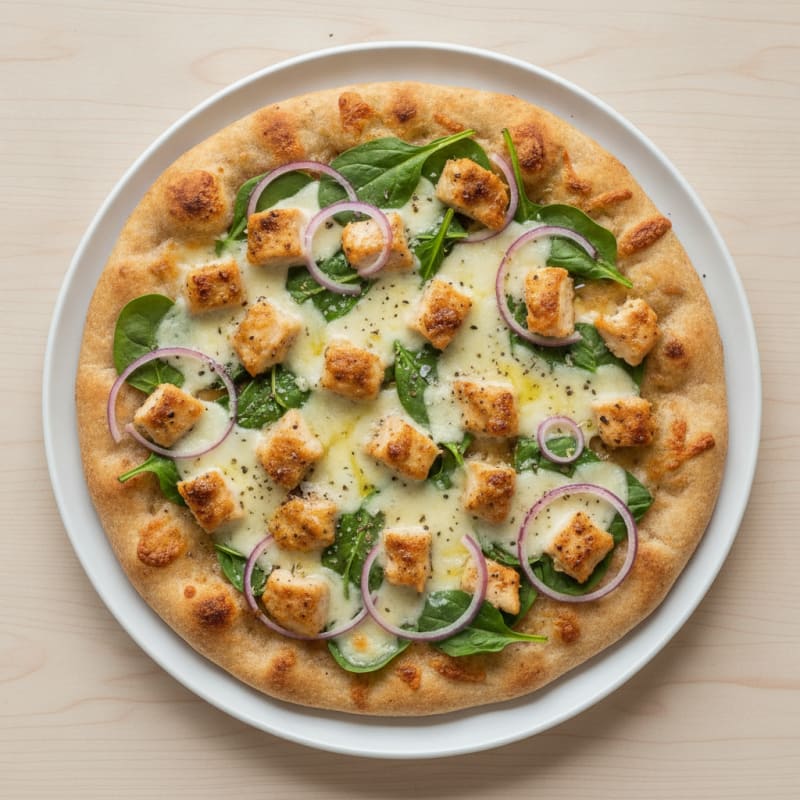 Garlic Chicken Flatbread Pizza