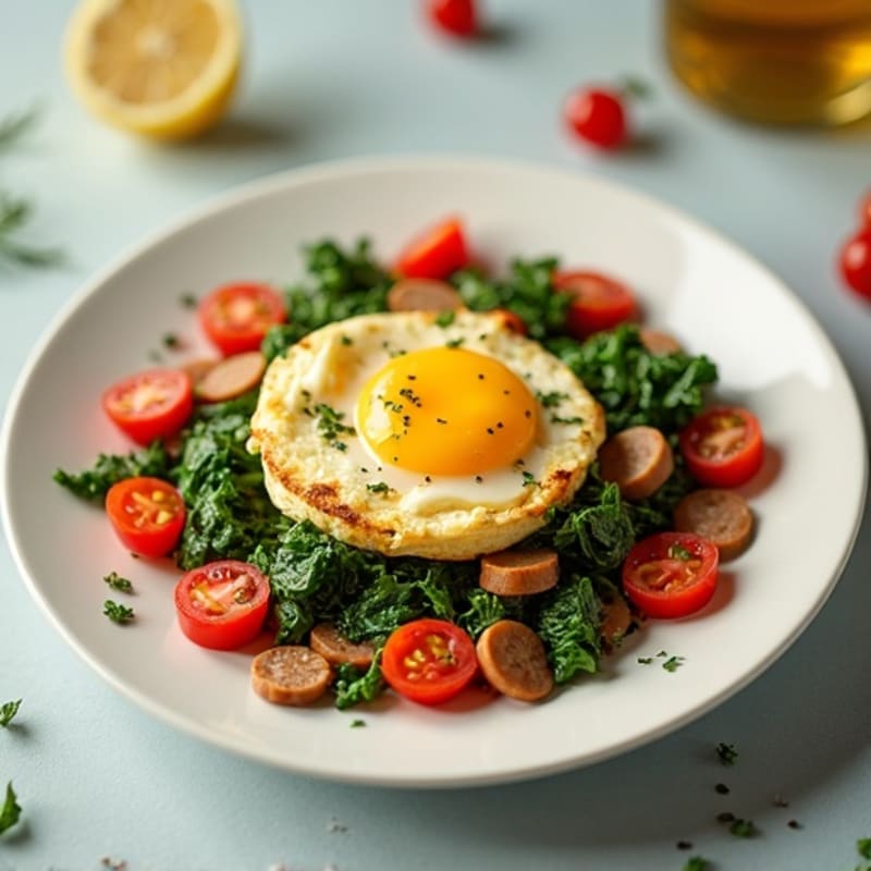 Egg White and Turkey Sausage Scramble with Spinach