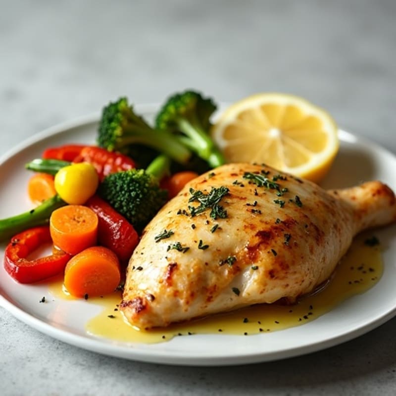Lemon Herb Roasted Chicken with Crispy Roasted Vegetables