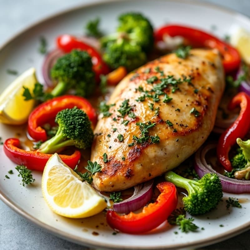 Sheet Pan Lemon Herb Roasted Chicken with Crispy Vegetables