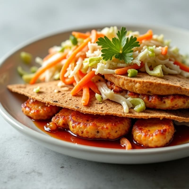 Crispy BBQ Chicken Whole Wheat Quesadilla with Fresh Slaw