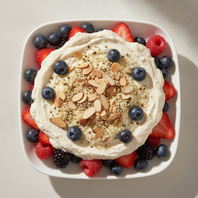 Silky Greek Yogurt Protein Parfait with Mixed Berries