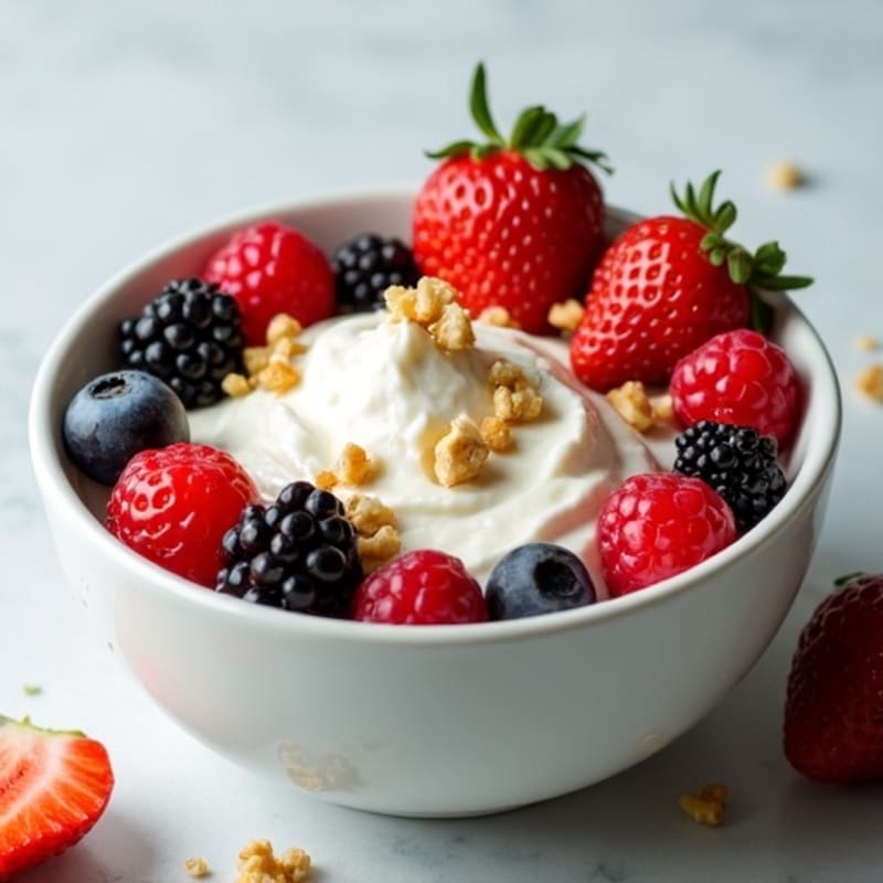 Silky Cottage Cheese and Greek Yogurt Protein Bowl with Berries