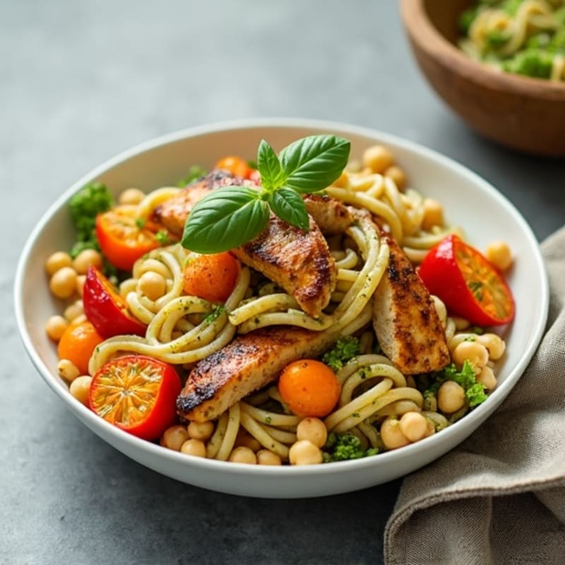 Hearty Pesto Pasta Salad with Roasted Vegetables