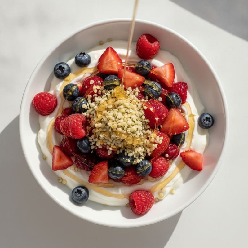 Greek Yogurt Protein Parfait with Mixed Berries