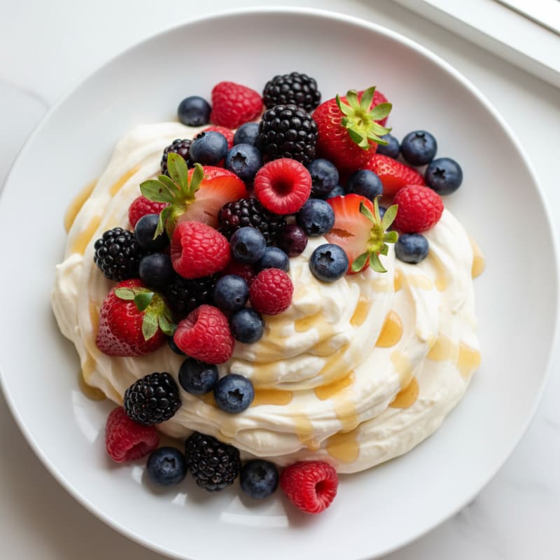 Silky Greek Yogurt Protein Mousse with Mixed Berries