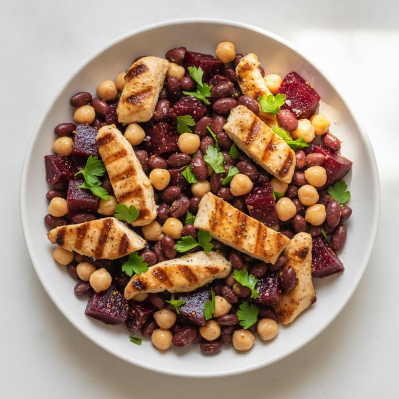 Roasted Beet and Three Bean Salad