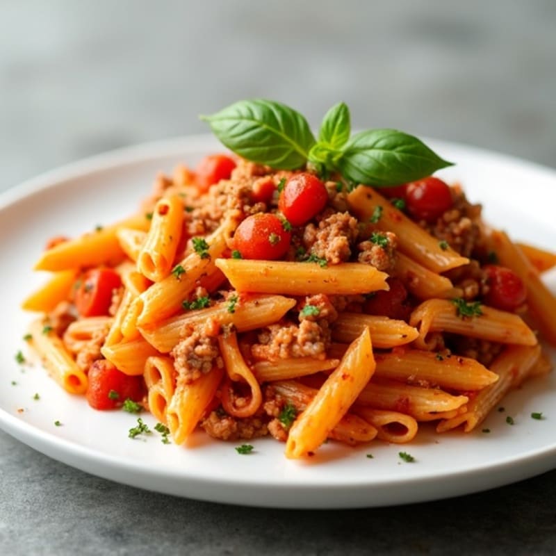 Lean Ground Turkey Pasta with Rich Tomato Sauce