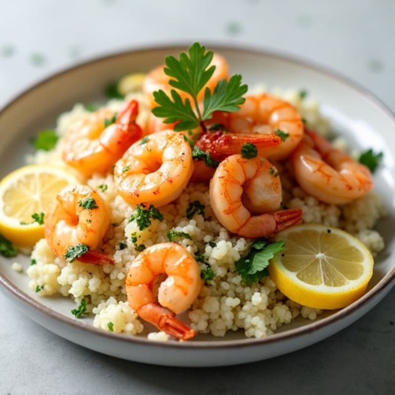 Garlic-Lemon Seared Shrimp with Herb Cauliflower Rice