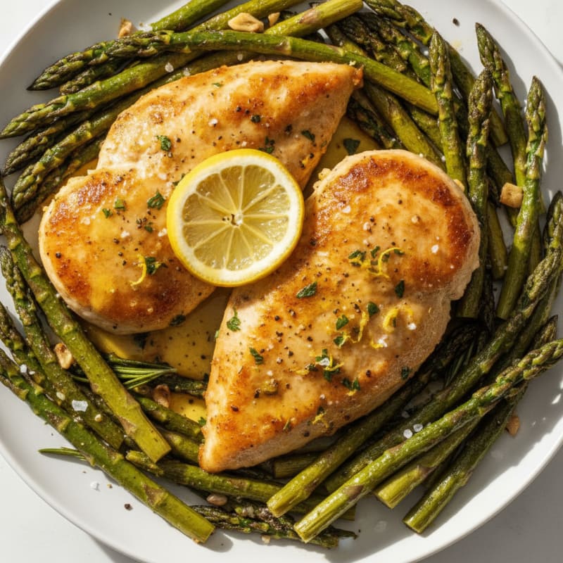 Lemon-Herb Chicken with Roasted Asparagus