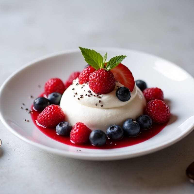Silky Greek Yogurt Protein Mousse with Mixed Berries