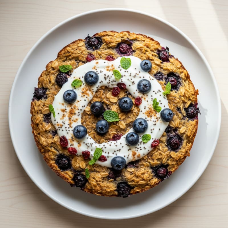 Creamy Berry Protein Oatmeal Bake