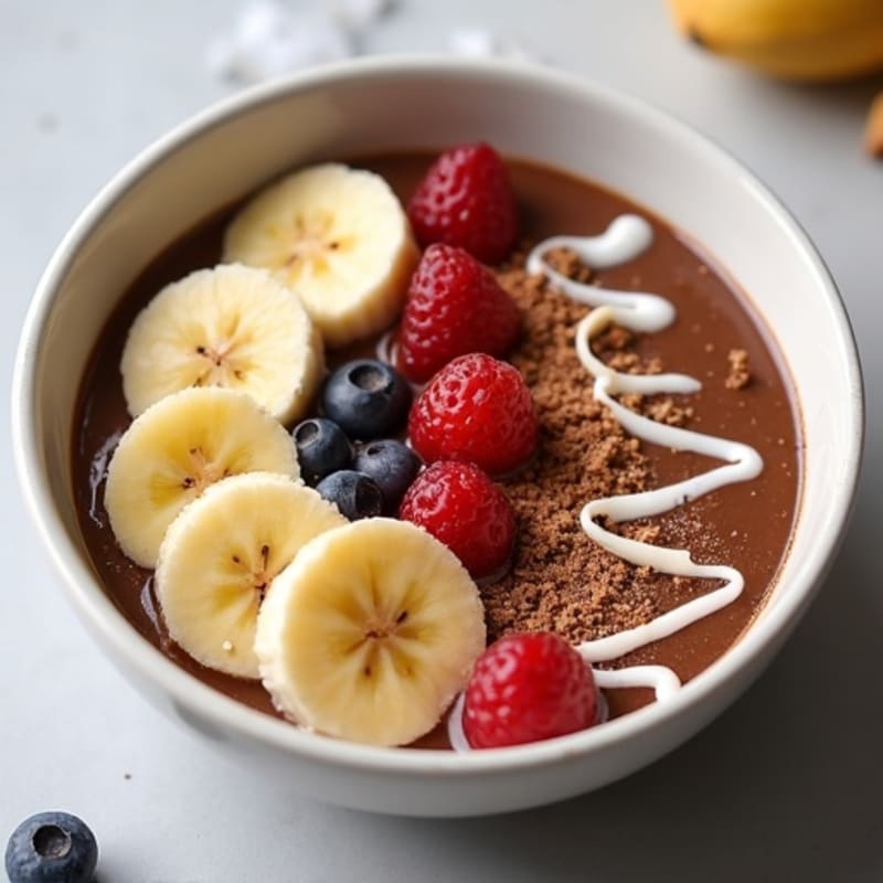 Thick Fudgy Chocolate Protein Smoothie Bowl