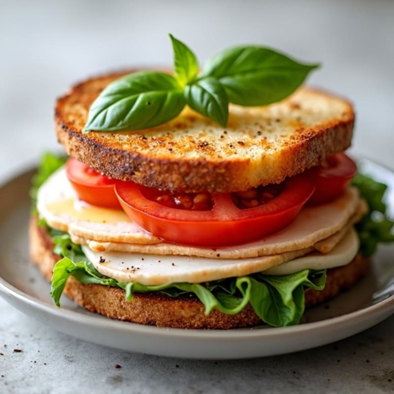 Crispy Grilled Tomato, Mozzarella, and Fresh Basil Sandwich