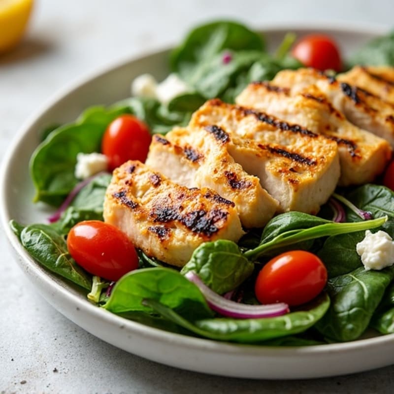 Grilled Chicken Spinach Salad with Citrus Vinaigrette