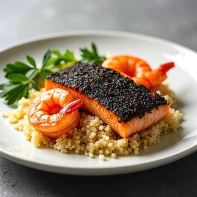 Crispy Nori-Crusted Salmon and Shrimp