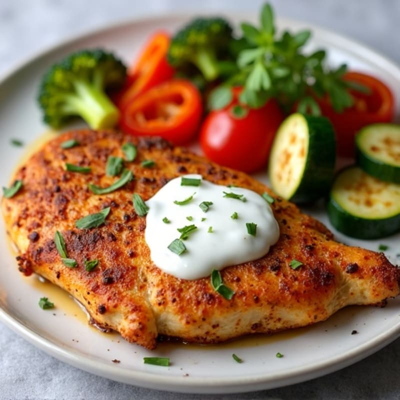 Creamy Spiced Chicken with Roasted Vegetables