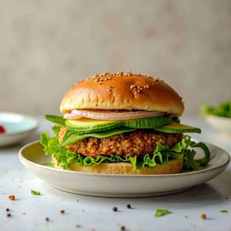 Lean Turkey Burger with Fresh Greens and Creamy Avocado