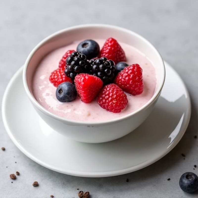 Silky Greek Yogurt Protein Pudding with Mixed Berries