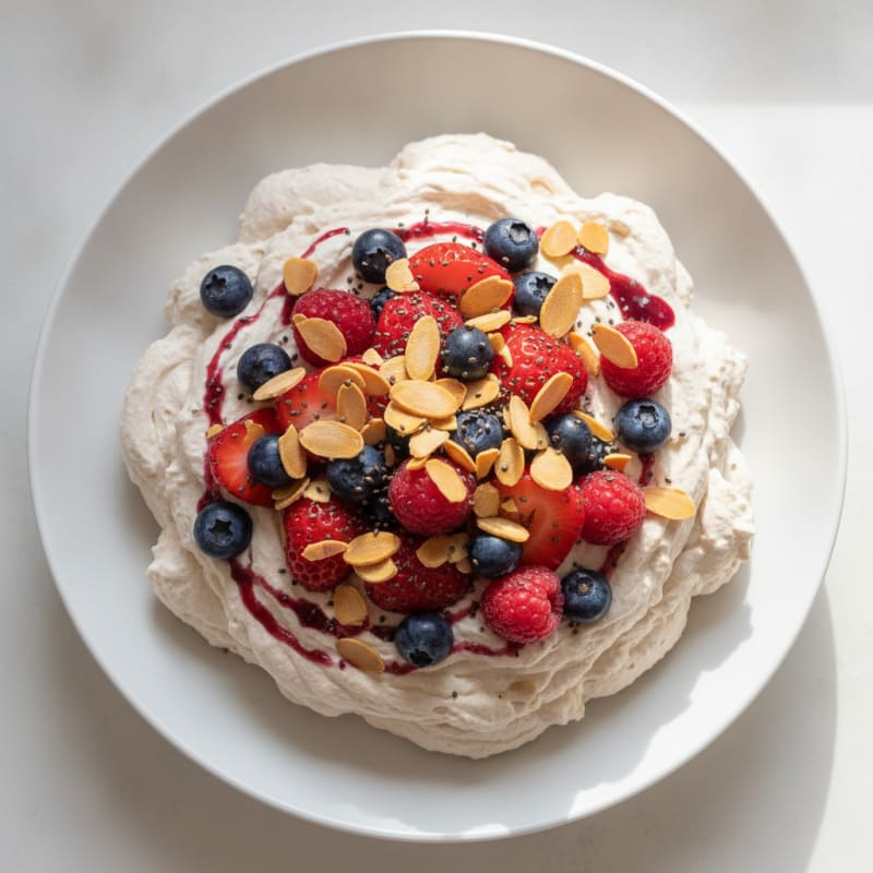 Greek Yogurt Protein Mousse with Mixed Berries