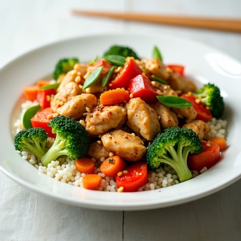 Ginger-Garlic Chicken Stir Fry with Crispy Vegetables