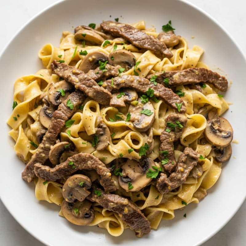 Classic Beef Stroganoff with Egg Noodles