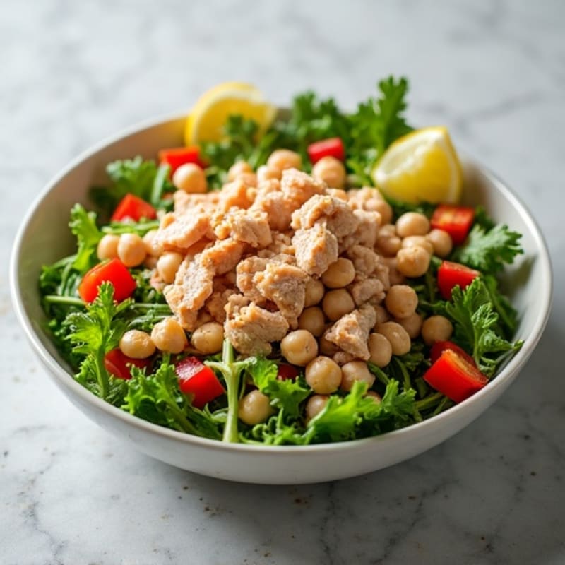 Tuna and Chickpea Salad with Fresh Greens