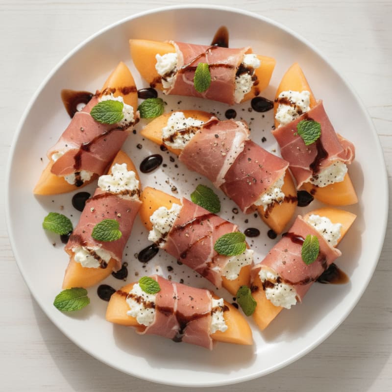 Creamy Prosciutto-Wrapped Melon Bites