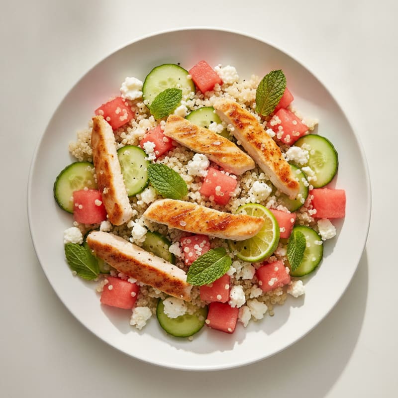Watermelon Feta Quinoa Salad with Mint