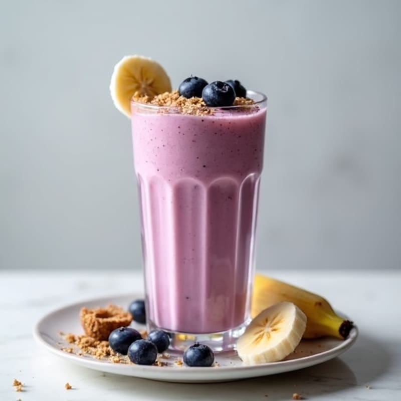 Creamy Vanilla-Blueberry Protein Smoothie