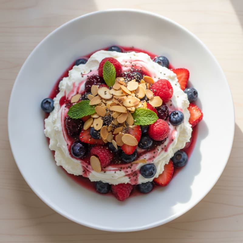 Greek Yogurt Protein Parfait with Mixed Berries