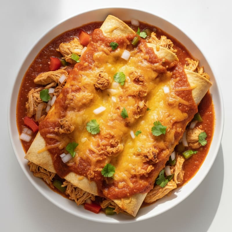 Classic Chicken Enchiladas with Red Sauce