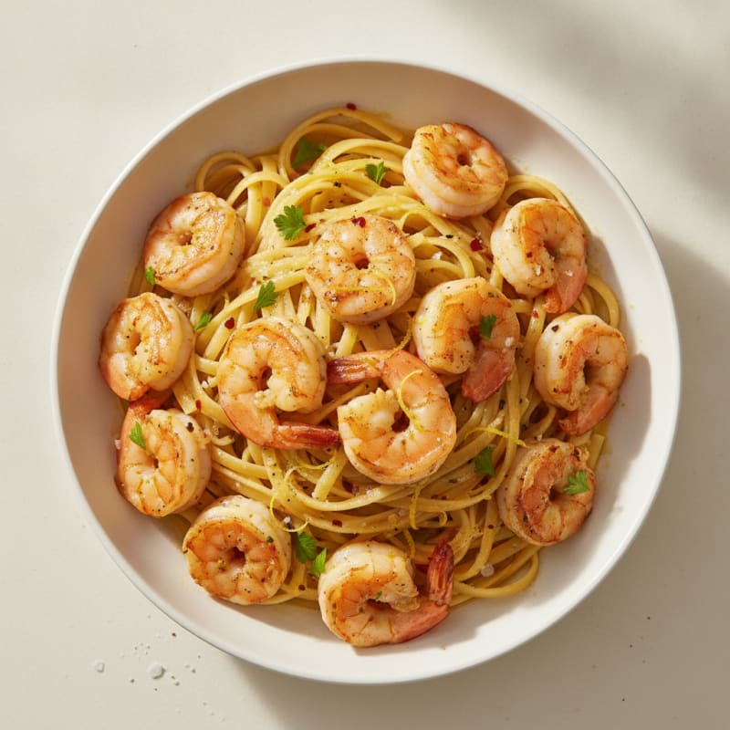 Garlic Butter Prawn Scampi with Linguine